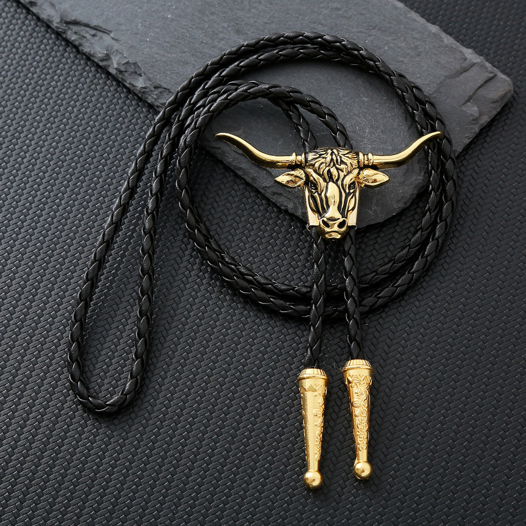 Cravate bolo Force et Santé Western Longhorn Bull Spirit - Or antique - image 8