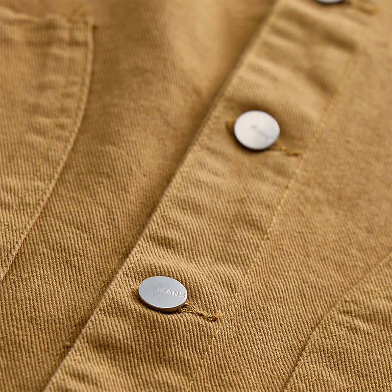 Gilet en jean délavé à double poches, style vintage américain décontracté, pour homme - image 5