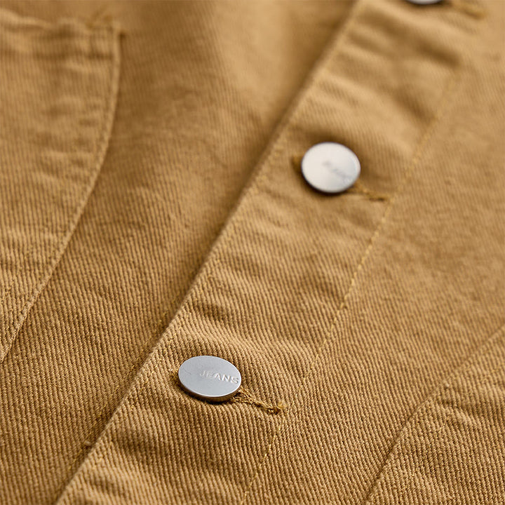 Gilet en jean délavé à double poches, style vintage américain décontracté, pour homme - image 5