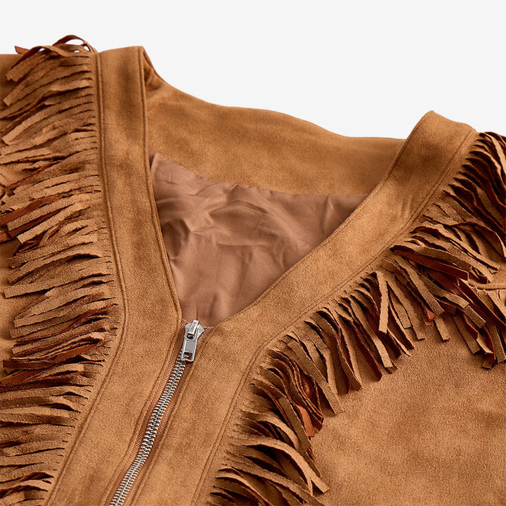 Gilet en daim à franges style western hippie pour homme - image 5