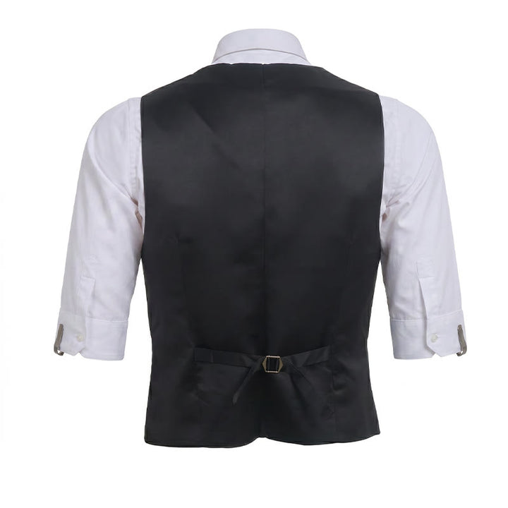 Gilet de costume slim fit pour homme, en jacquard à motif floral oriental - image 12