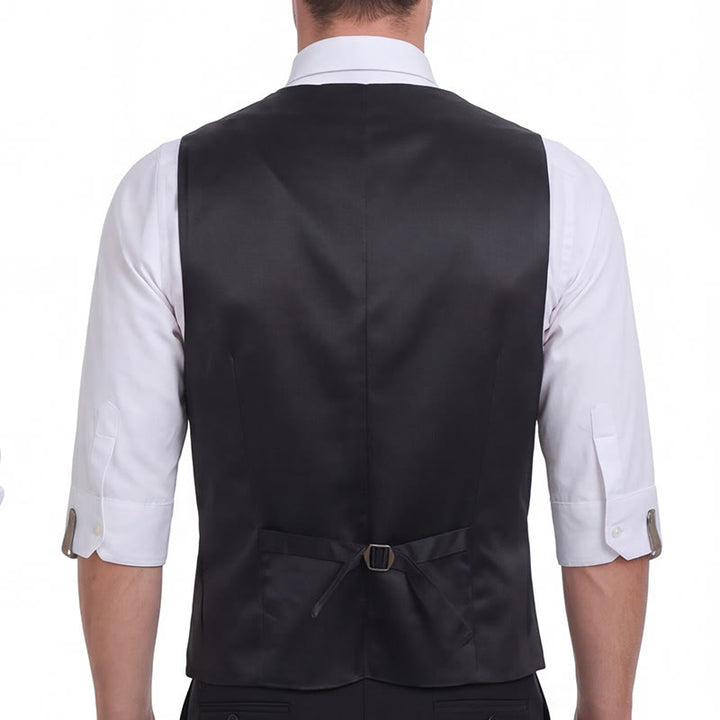 Gilet de costume slim fit pour homme, en jacquard à motif floral oriental - image 2