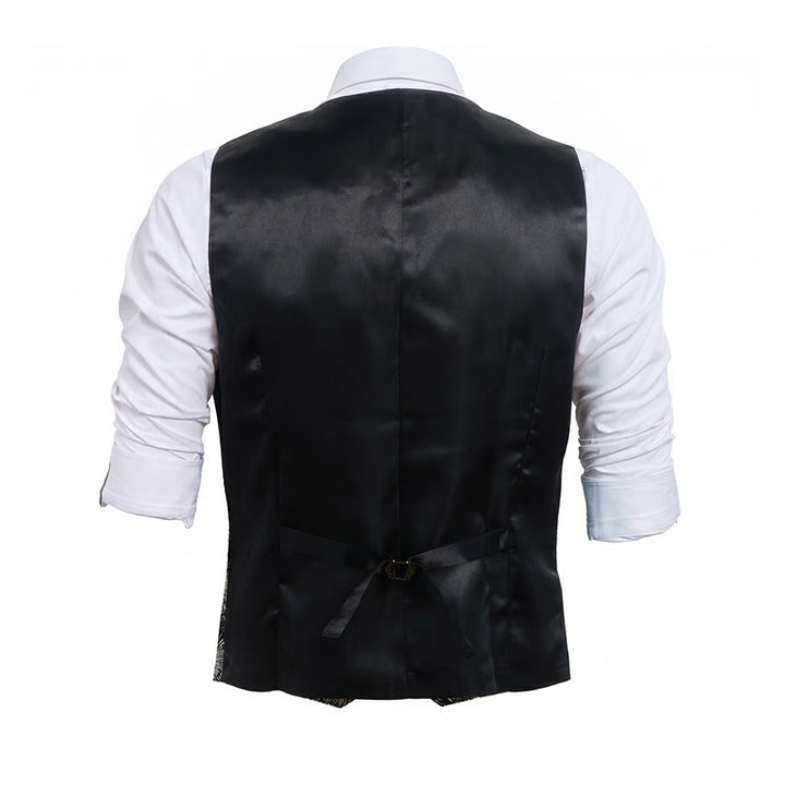 Gilet de costume croisé pour homme à imprimé feux d'artifice brillants - image 11
