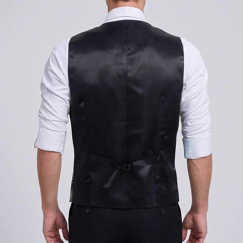 Gilet de costume croisé pour homme à imprimé feux d'artifice brillants - image 2
