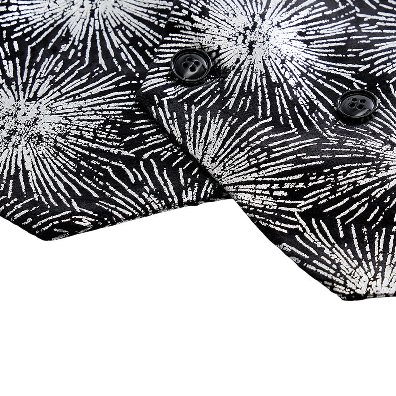 Gilet de costume croisé pour homme à imprimé feux d'artifice brillants - image 7