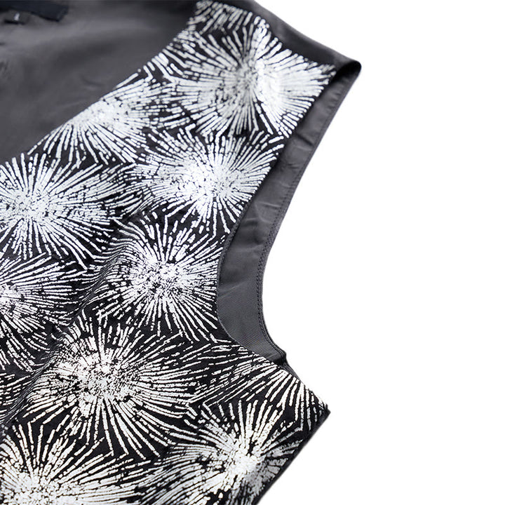 Gilet de costume croisé pour homme à imprimé feux d'artifice brillants - image 8