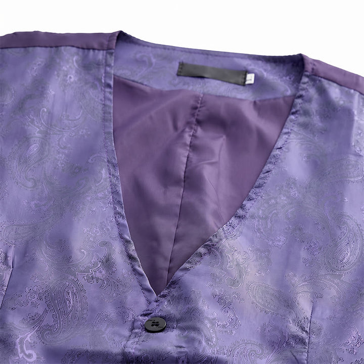 Ensemble 2 pièces pour homme : gilet et nœud papillon à motif cachemire brillant. - image 9