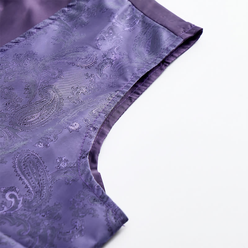Ensemble 2 pièces pour homme : gilet et nœud papillon à motif cachemire brillant. - image 12