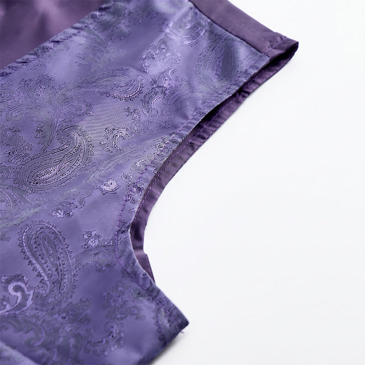 Ensemble 2 pièces pour homme : gilet et nœud papillon à motif cachemire brillant. - image 12