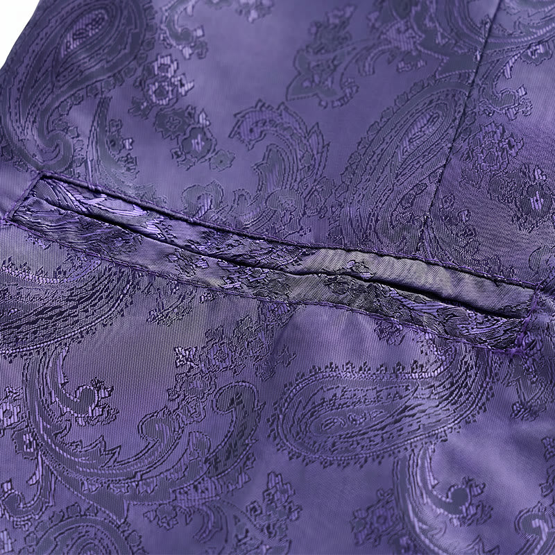 Ensemble 2 pièces pour homme : gilet et nœud papillon à motif cachemire brillant. - image 11