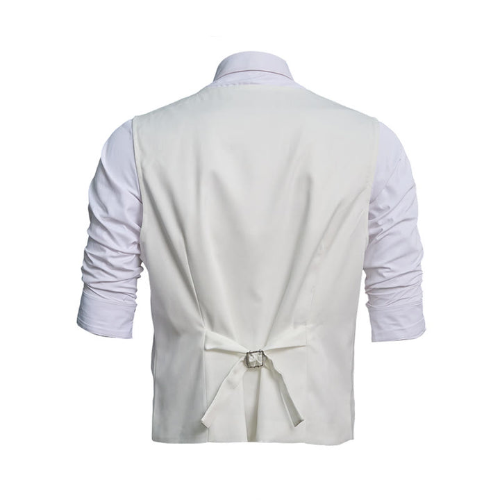 Gilet de costume léger pour homme, à simple boutonnage et col en V - image 5