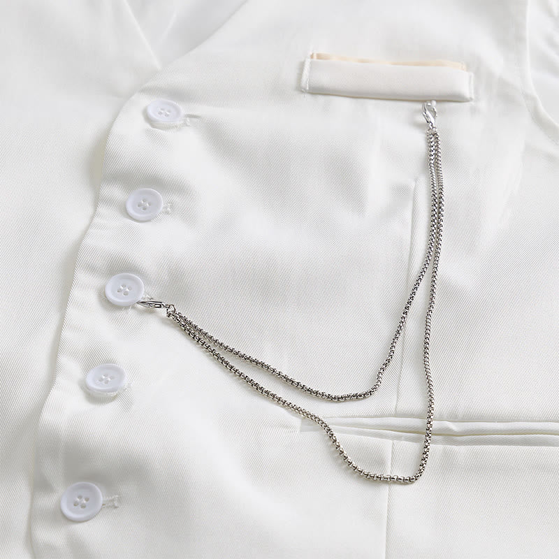 Gilet de costume léger pour homme, à simple boutonnage et col en V - image 10
