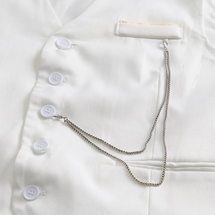 Gilet de costume léger pour homme, à simple boutonnage et col en V - image 10