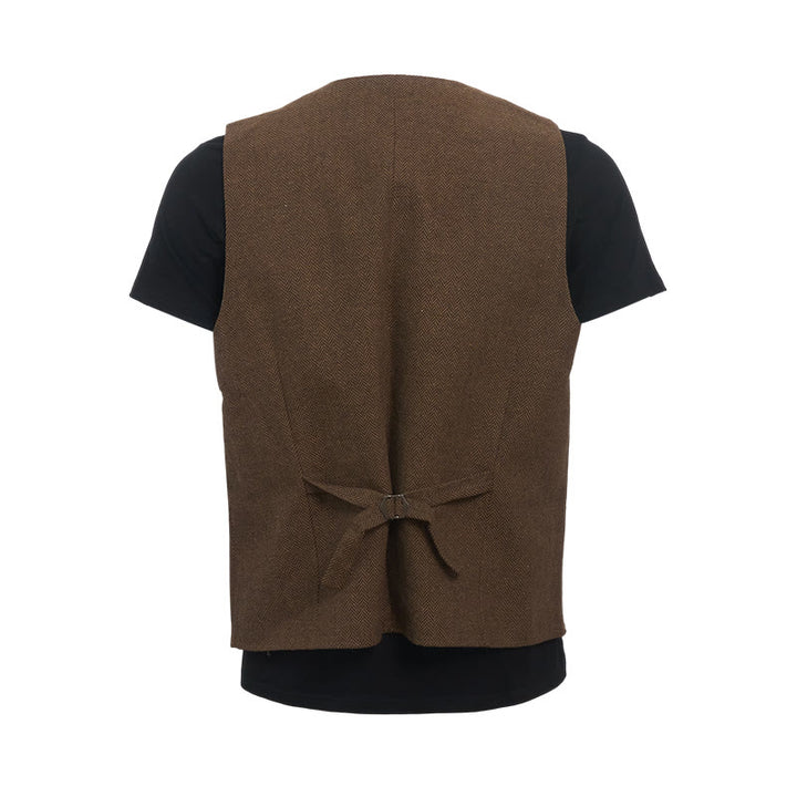Gilet de costume croisé rétro britannique pour homme - image 10