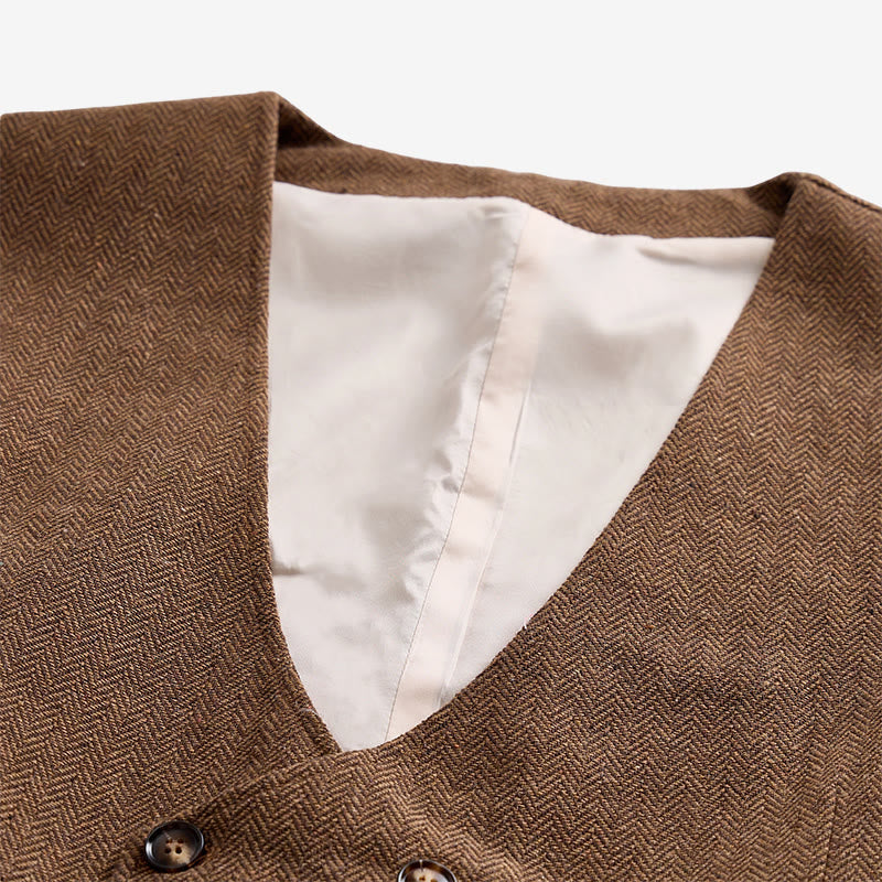 Gilet de costume croisé rétro britannique pour homme - image 4