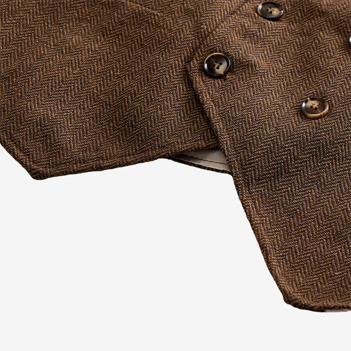 Gilet de costume croisé rétro britannique pour homme - image 7