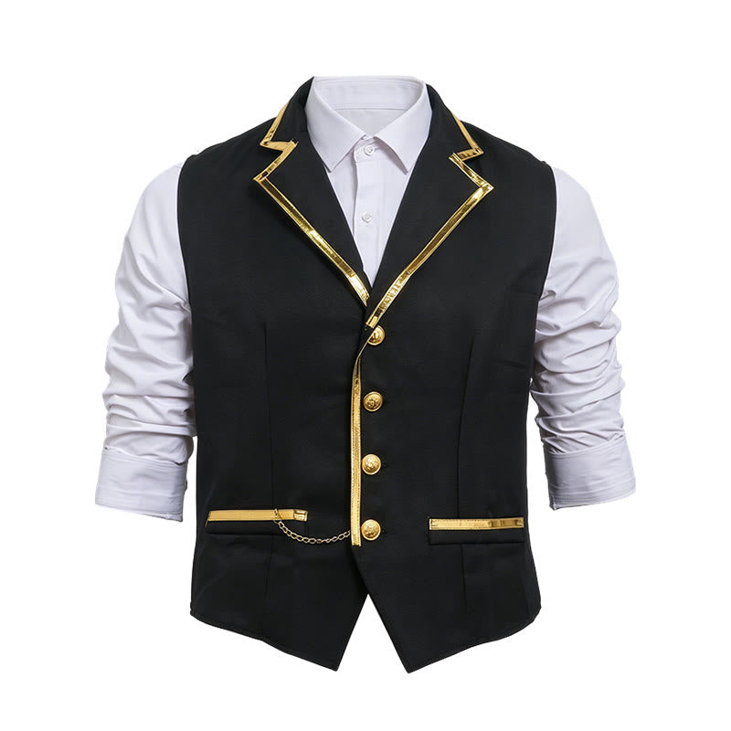 Gilet de costume de cour britannique pour homme, style victorien, avec garniture dorée - image 10