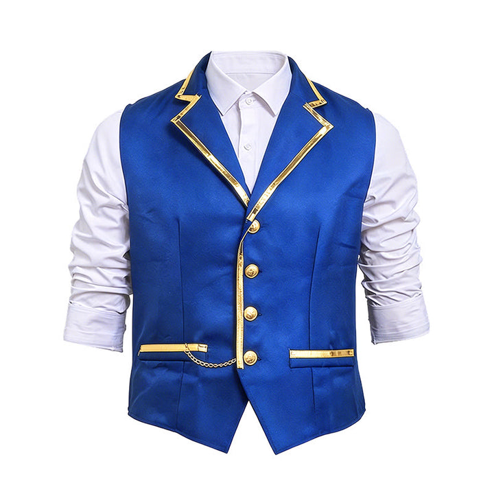 Gilet de costume de cour britannique pour homme, style victorien, avec garniture dorée - image 12