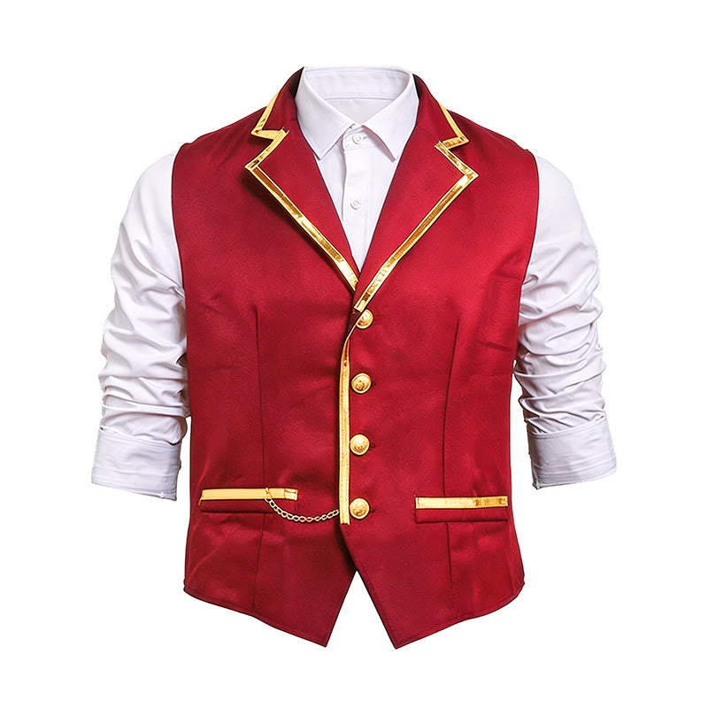 Gilet de costume de cour britannique pour homme, style victorien, avec garniture dorée - image 13
