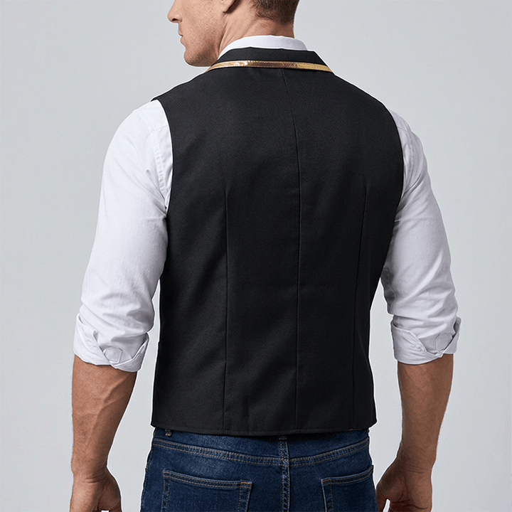 Gilet de costume de cour britannique pour homme, style victorien, avec garniture dorée - image 2