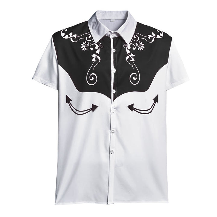Chemise boutonnée à imprimé floral western vintage pour homme - image 15