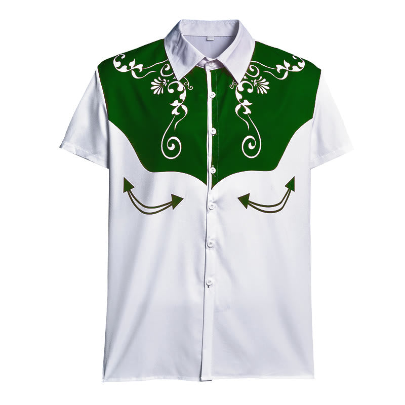 Chemise boutonnée à imprimé floral western vintage pour homme - image 17