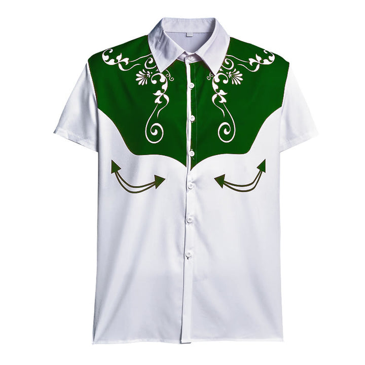 Chemise boutonnée à imprimé floral western vintage pour homme - image 17