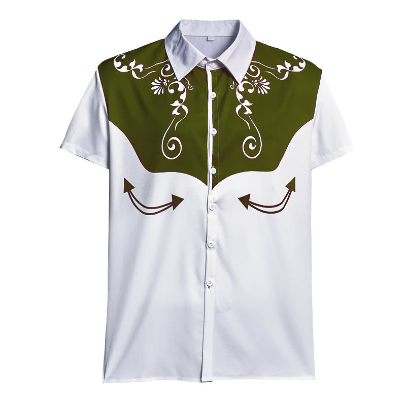 Chemise boutonnée à imprimé floral western vintage pour homme - image 18