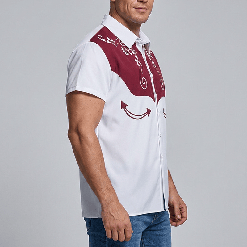 Chemise boutonnée à imprimé floral western vintage pour homme - image 3
