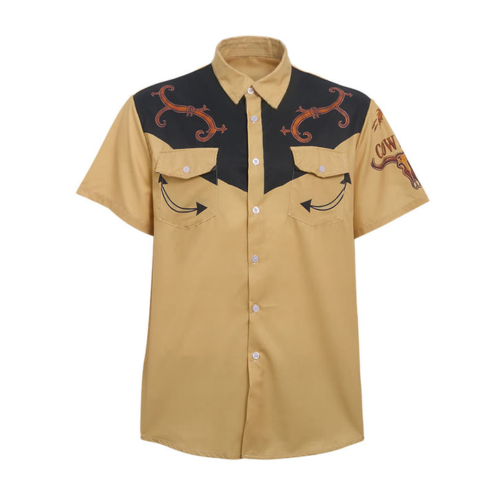 Chemise décontractée pour homme à motif western ethnique cowboy - image 9