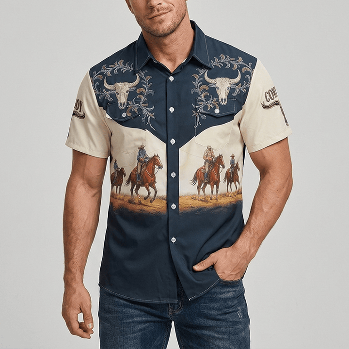 T-shirt western pour homme, style rodéo, cowboy et musique country - image 1