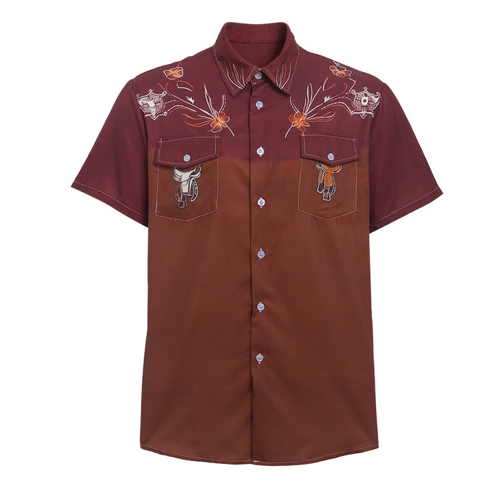 Chemise de cowboy western bicolore streetwear pour homme - image 9