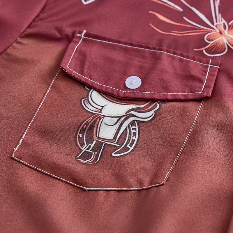 Chemise de cowboy western bicolore streetwear pour homme - image 5