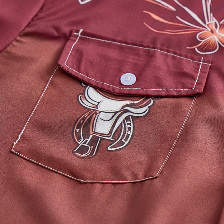 Chemise de cowboy western bicolore streetwear pour homme - image 5