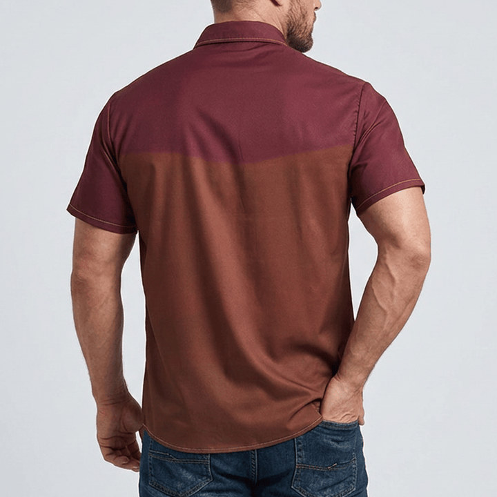 Chemise de cowboy western bicolore streetwear pour homme - image 2