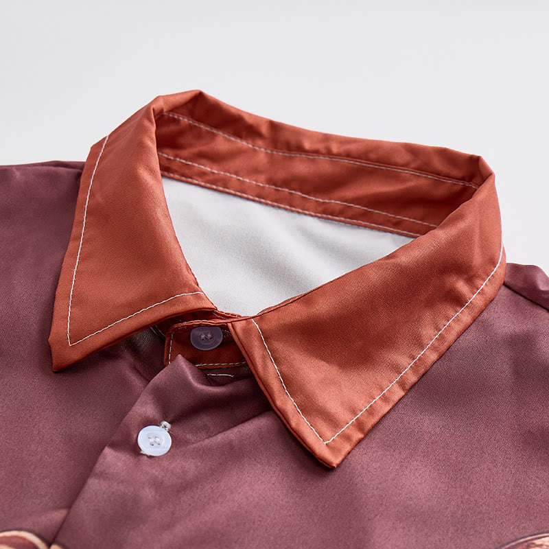 Chemise de cowboy western vintage pour homme, imprimé selle vieillie, style streetwear. - image 4