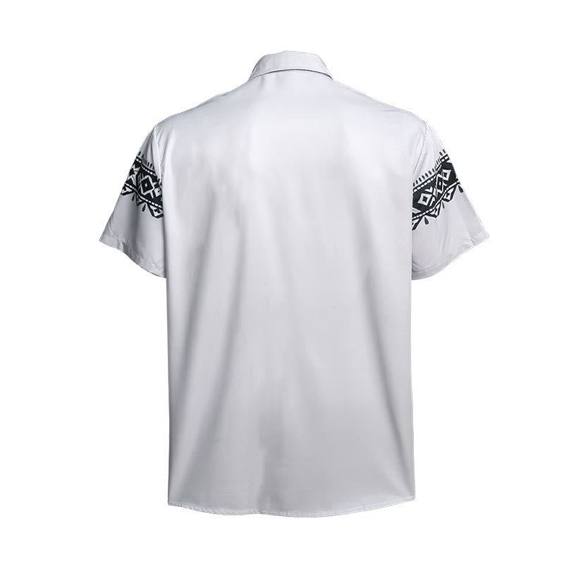 Chemise streetwear homme à imprimé crâne de taureau tribal aztèque western - image 10