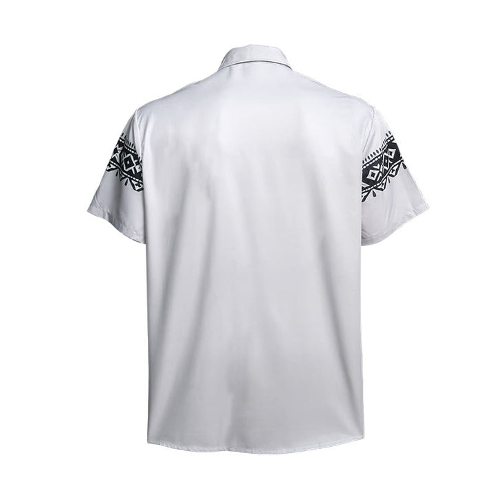 Chemise streetwear homme à imprimé crâne de taureau tribal aztèque western - image 10