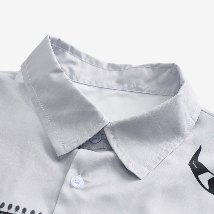 Chemise streetwear homme à imprimé crâne de taureau tribal aztèque western - image 4