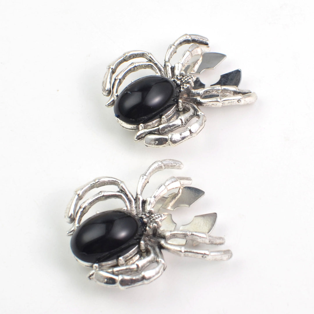 1 paire de couvre-boutons de chemise à pression en forme d'araignée nocturne - image 2