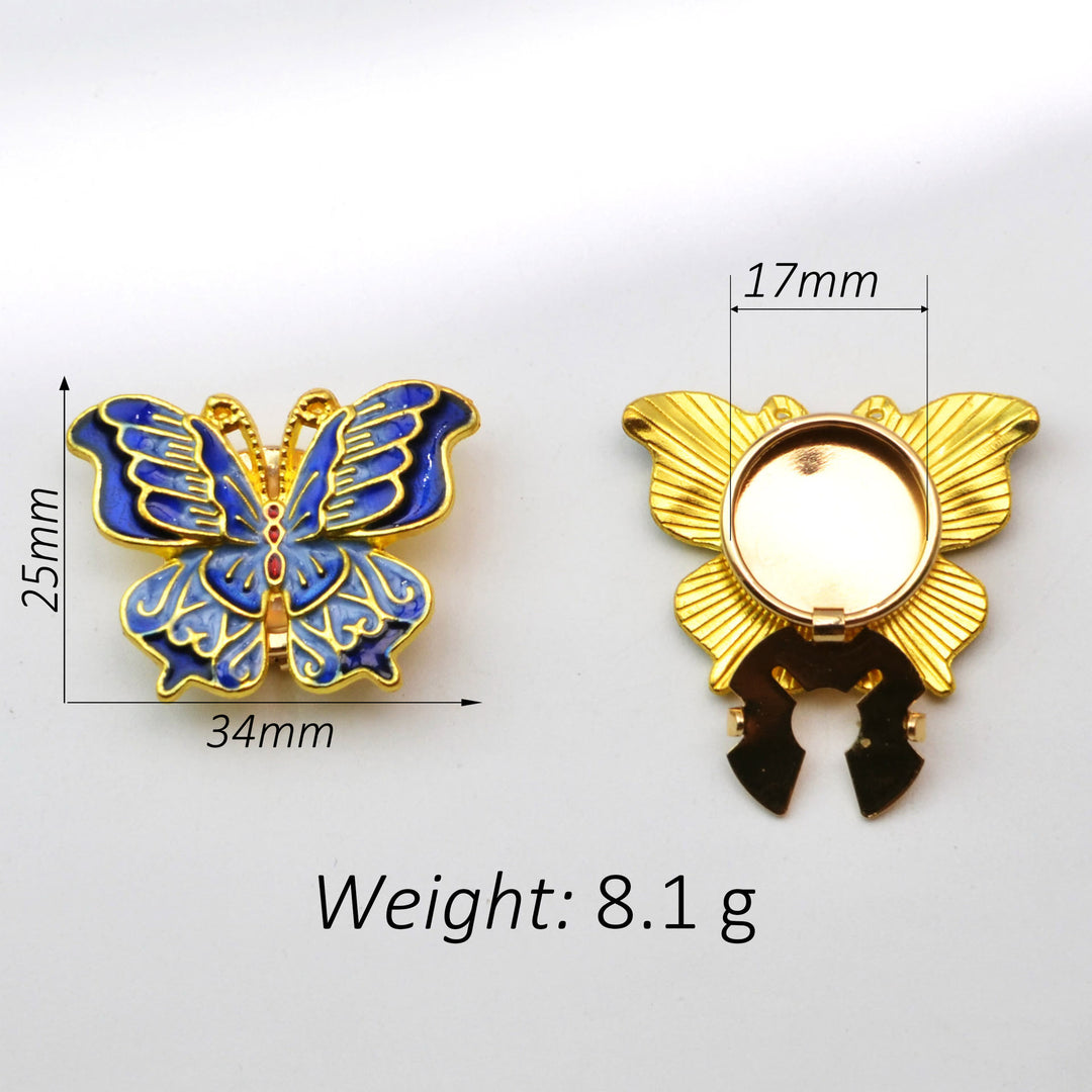 1 paire de couvre-boutons papillon émaillés à pression pour chemise - image 3