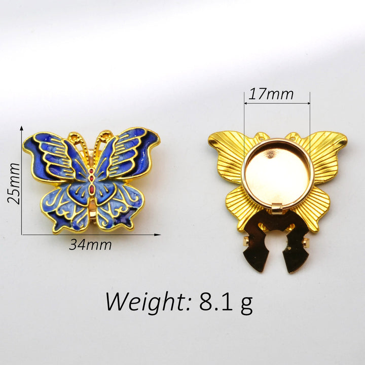 1 paire de couvre-boutons papillon émaillés à pression pour chemise - image 3