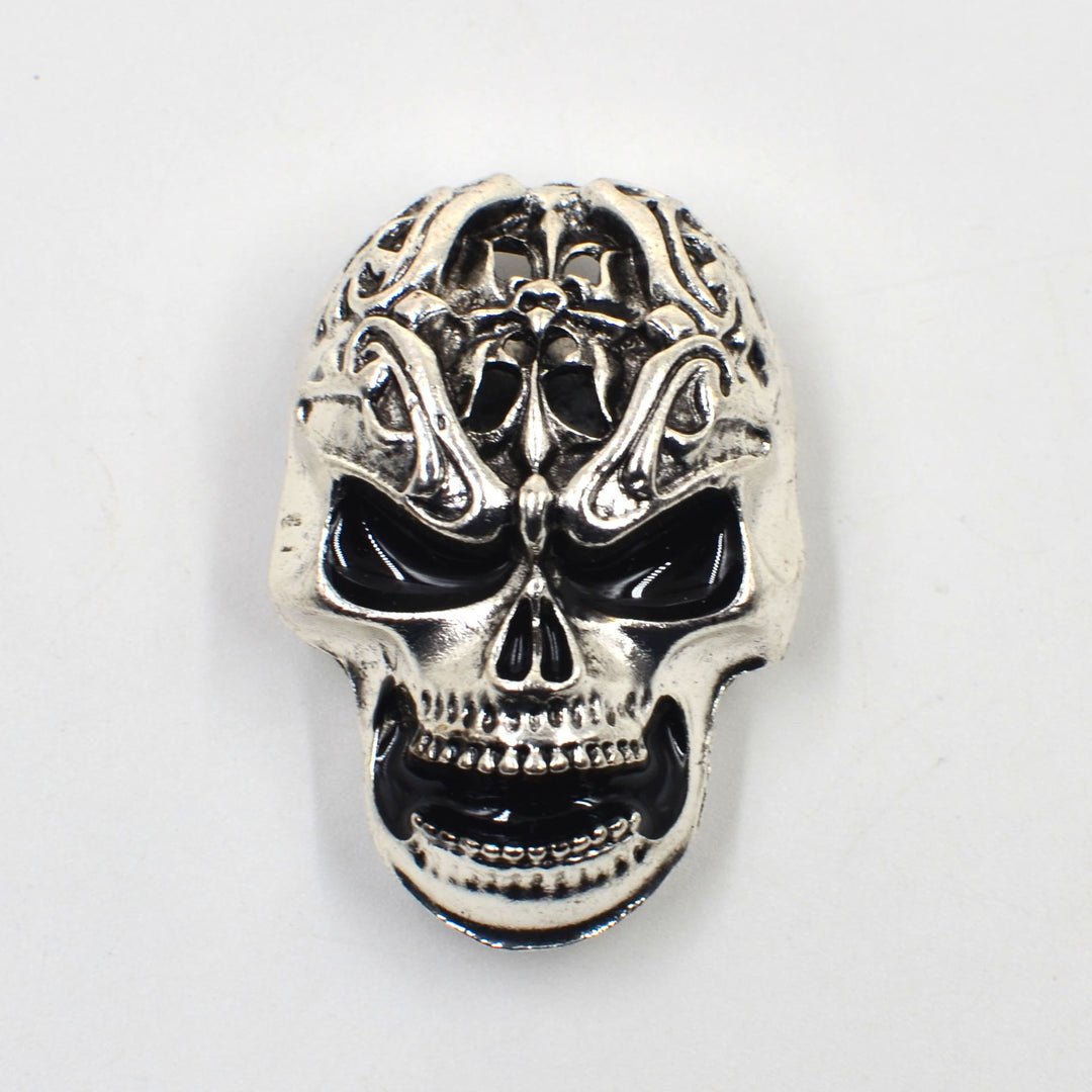 1 paire de couvre-boutons de chemise à pression Vanitas Skull - image 2