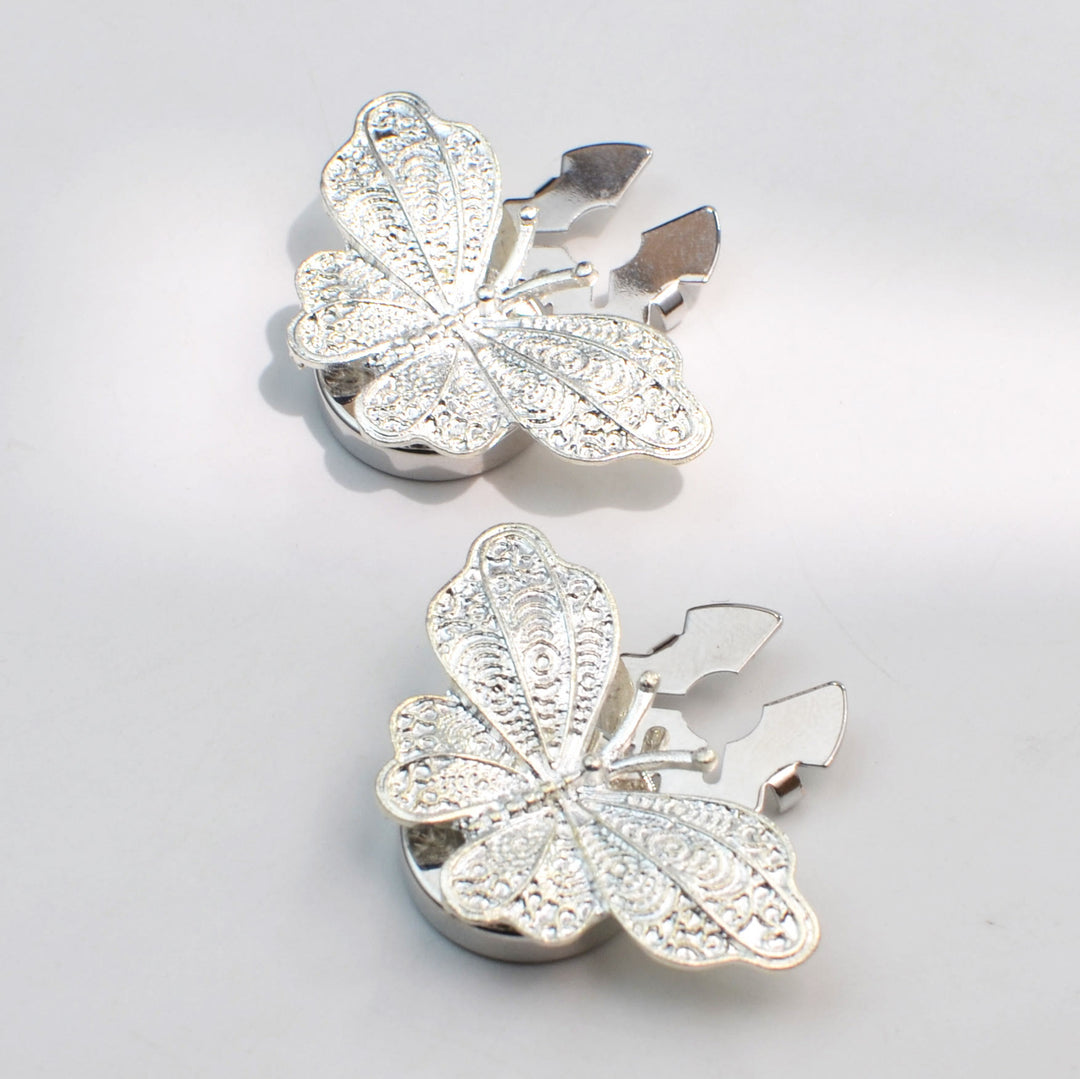 1 paire de couvre-boutons papillon filigranés à pression pour chemise - image 5