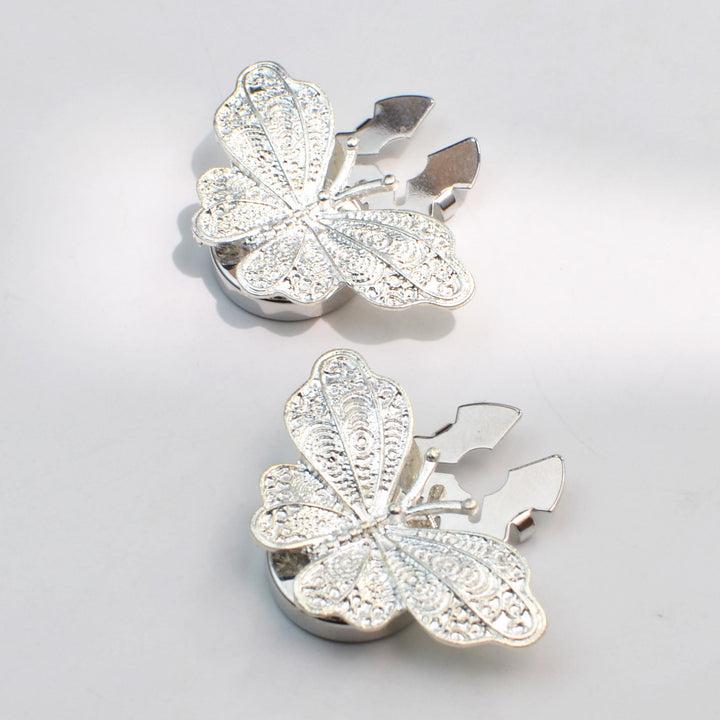 1 paire de couvre-boutons papillon filigranés à pression pour chemise - image 5