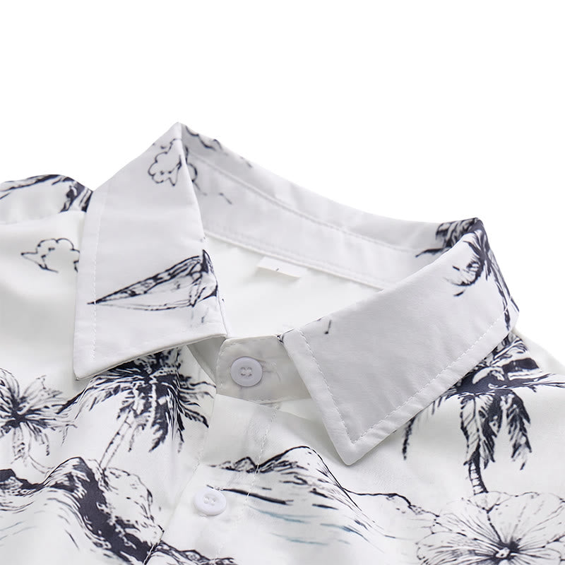 Chemise à manches courtes pour homme, imprimé île tropicale, idéale pour les vacances d'été. - image 4