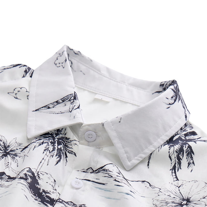 Chemise à manches courtes pour homme, imprimé île tropicale, idéale pour les vacances d'été. - image 4