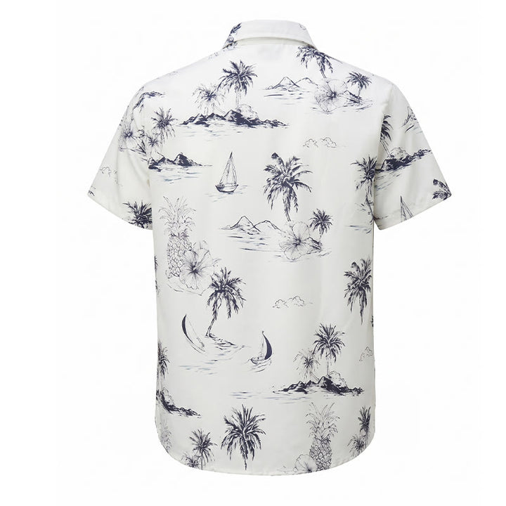 Chemise à manches courtes pour homme, imprimé île tropicale, idéale pour les vacances d'été. - image 10