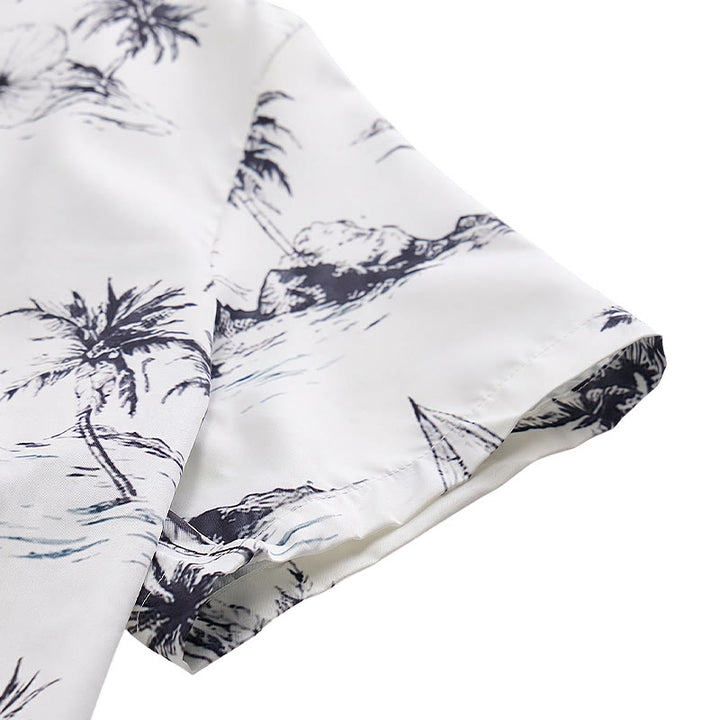 Chemise à manches courtes pour homme, imprimé île tropicale, idéale pour les vacances d'été. - image 8