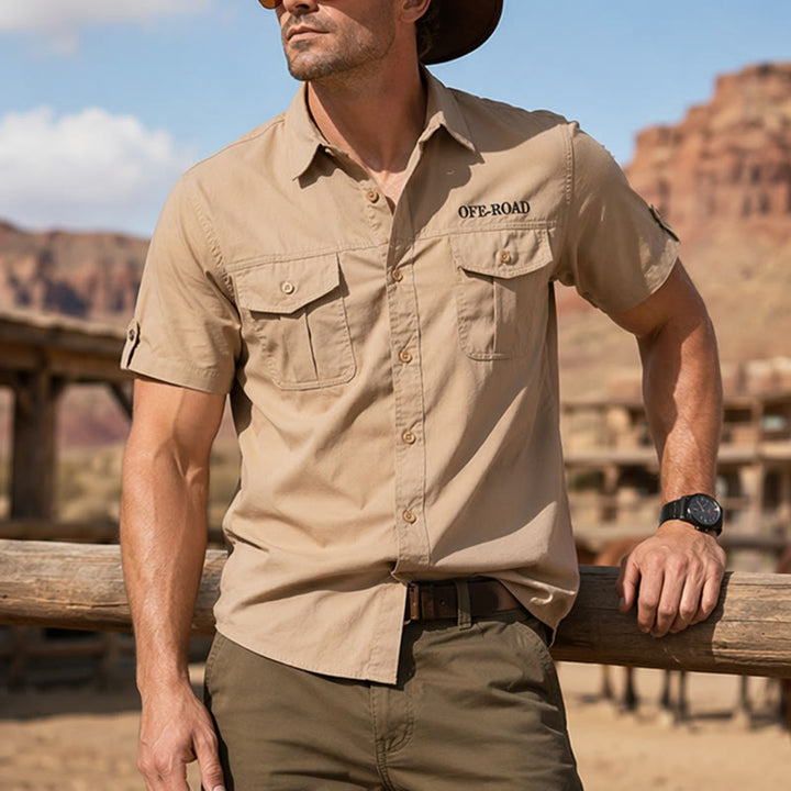 Chemise de travail tactique militaire tout-terrain pour homme en coton - Kaki - 5XL - image 0